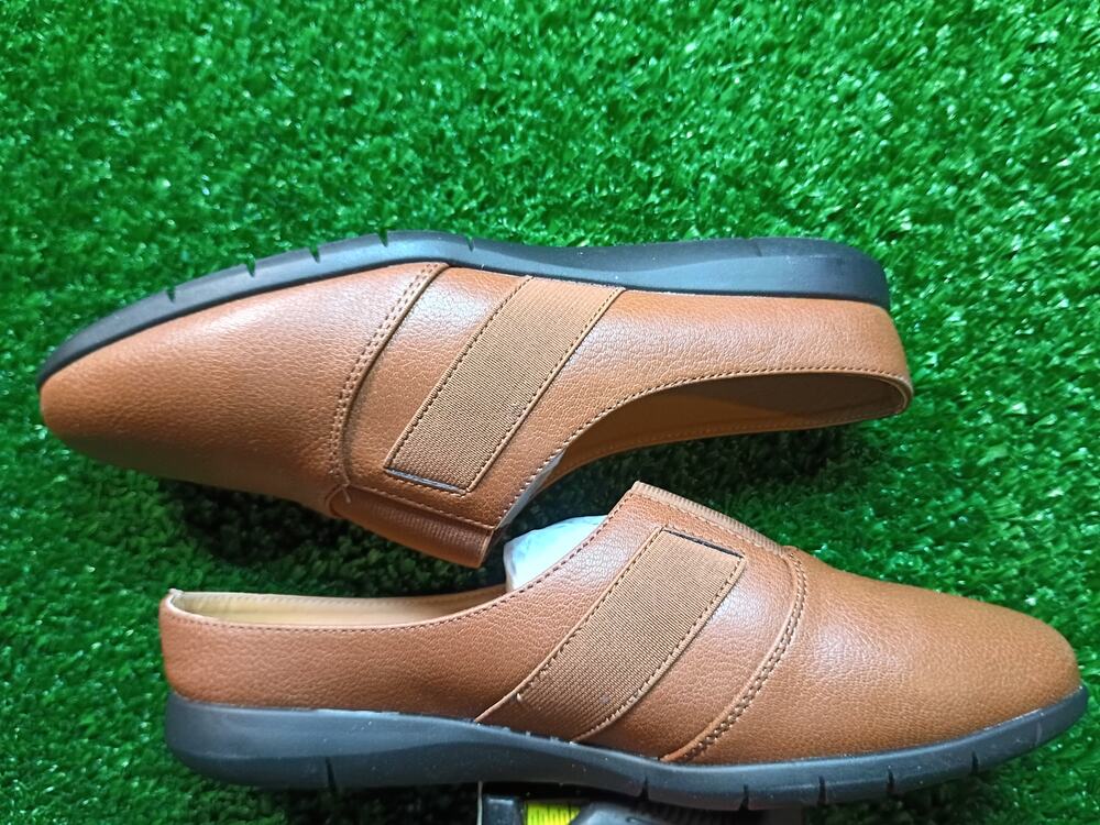 Comfortview The Sarah Slip On Mule - Cognac Faux-Leather 9W